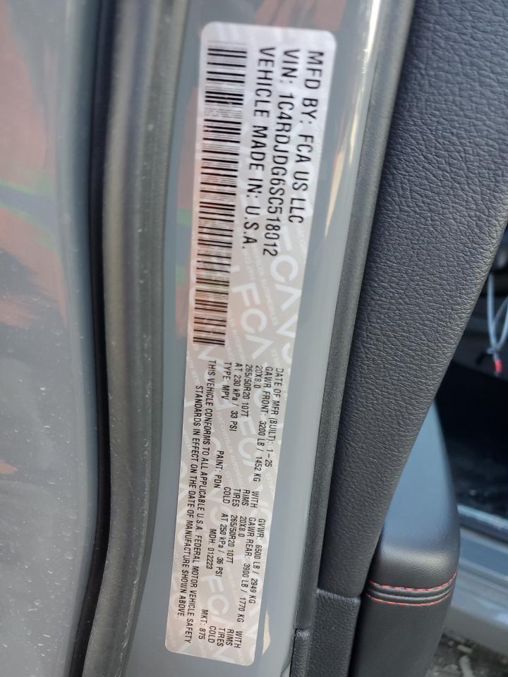 2025 Dodge Durango Gt Copart, lot number: 49265085, vin: 1C4RDJDG6SC518012. Thumbnail 13