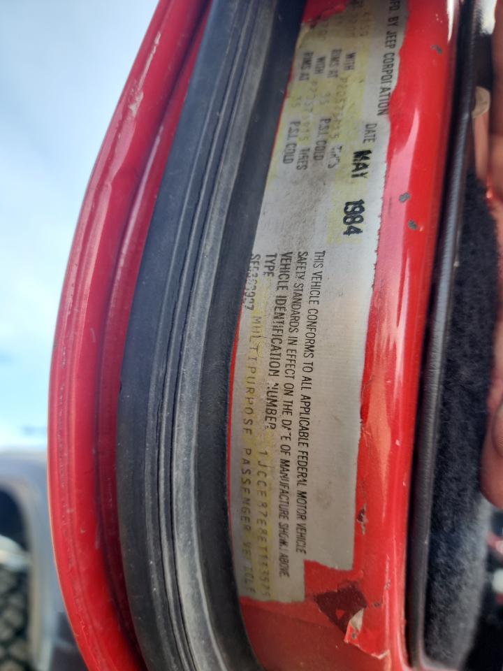 1984 Jeep Jeep Cj7 Copart, lot number: 49126275, vin: 1JCCE87E8ET133575. Thumbnail 13