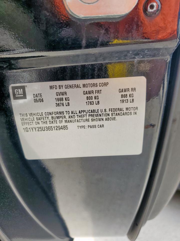 2006 Chevrolet Corvette Copart, lot number: 50080125, vin: 1G1YY25U365129485. Thumbnail 13