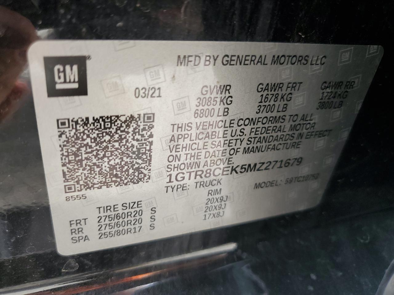 2021 GMC Sierra C1500 Elevation Copart, lot number: 53948065, vin: 1GTR8CEK5MZ271679. Thumbnail 13