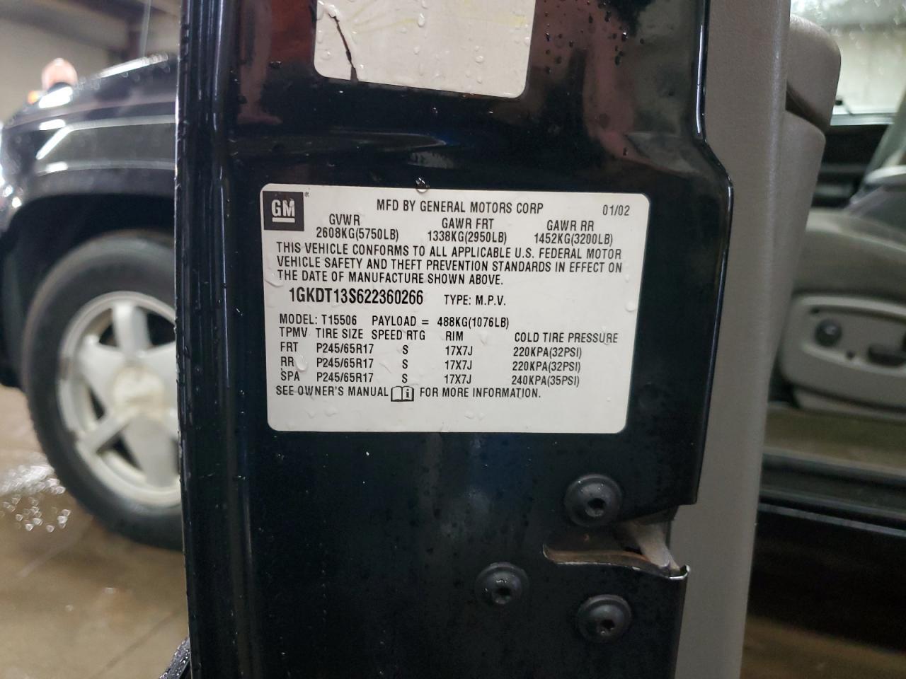 2002 GMC Envoy Copart, lot number: 51481765, vin: 1GKDT13S622360266. Thumbnail 13