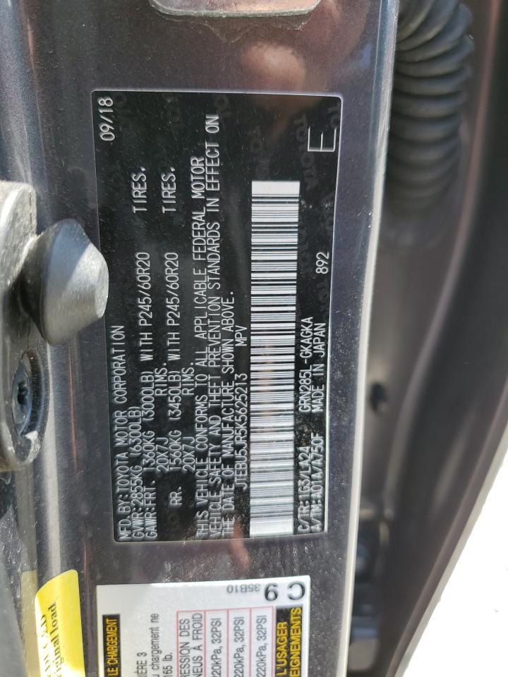 2019 Toyota 4Runner Sr5/Sr5 Premium Copart, lot number: 52807465, vin: JTEBU5JR5K5625213. Thumbnail 14