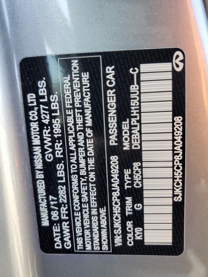 2018 Infiniti Qx30 Base Copart, lot number: 54795885, vin: SJKCH5CP8JA049208. Thumbnail 12