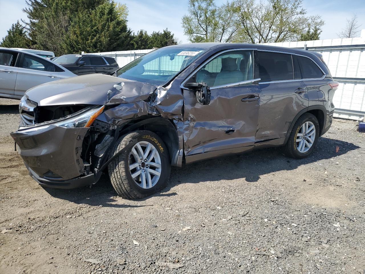 2016 Toyota Highlander Le Copart, lot number: 53696255, vin: 5TDZKRFH0GS177058. Thumbnail 1