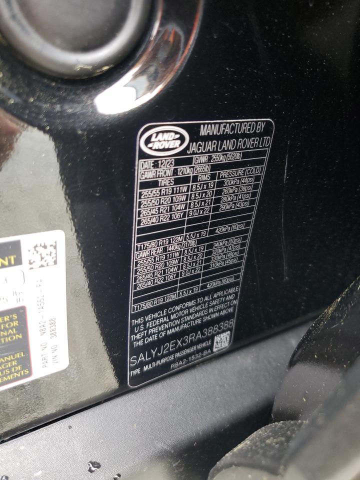 2024 Land Rover Range Rover Velar S Copart, lot number: 54610785, vin: SALYJ2EX3RA388388. Thumbnail 14