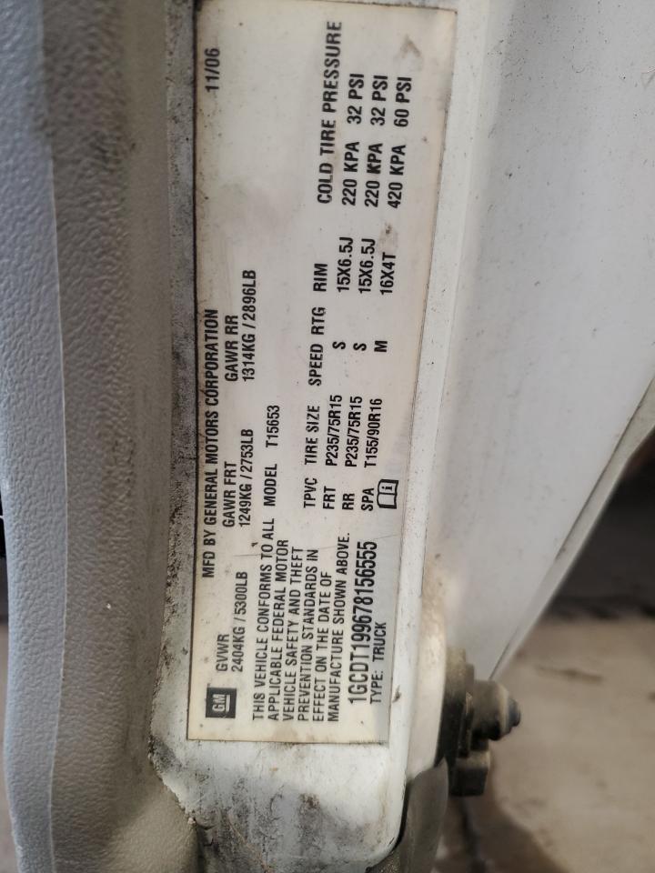 2007 Chevrolet Colorado Copart, lot number: 54276815, vin: 1GCDT199678156555. Thumbnail 12