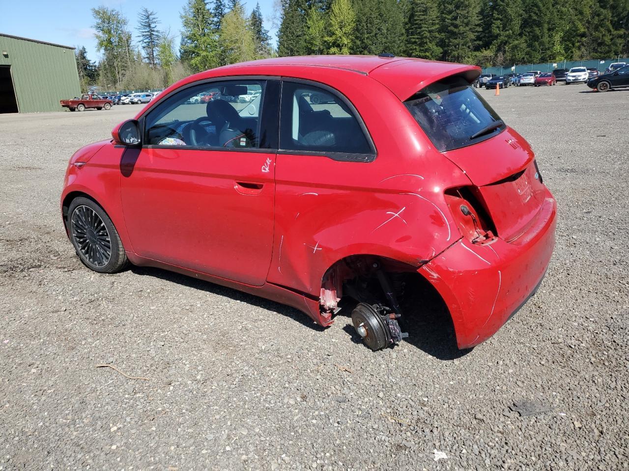 2024 Fiat 500 E Red Copart, lot number: 54045215, vin: ZFAFFAA47RX205276. Thumbnail 2