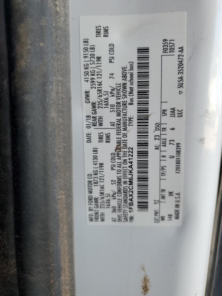 2018 Ford Transit T-350 Copart, lot number: 54684675, vin: 1FBAX2CM6JKA41222. Thumbnail 13