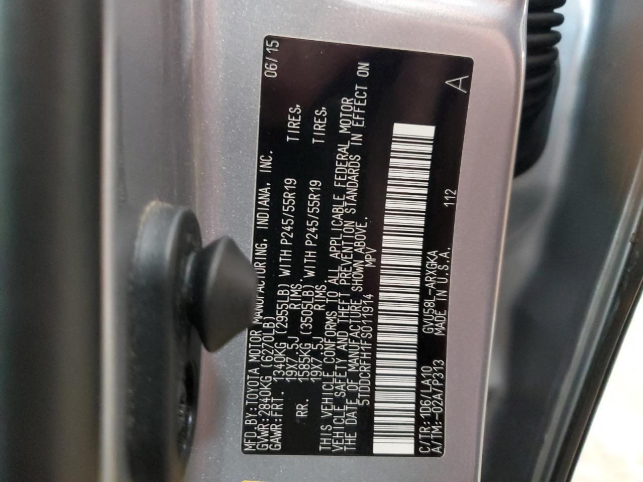 2015 Toyota Highlander Hybrid Limited Copart, lot number: 54375325, vin: 5TDDCRFH1FS011914. Thumbnail 13