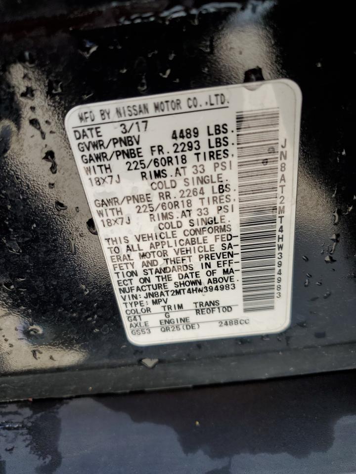 2017 Nissan Rogue S Copart, lot number: 52939675, vin: JN8AT2MT4HW394983. Thumbnail 13