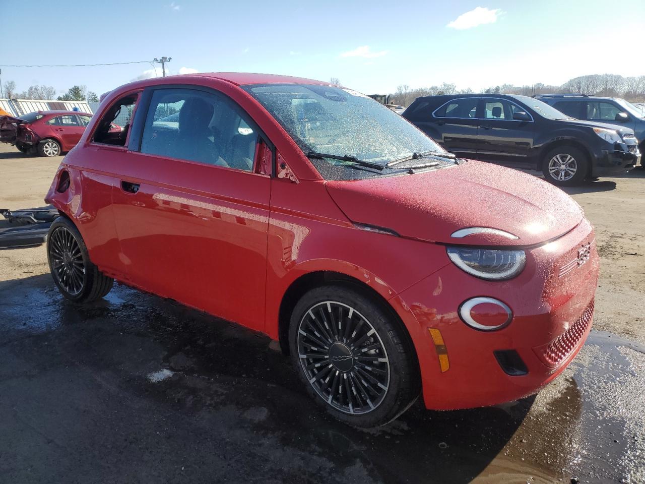 2024 Fiat 500 E Red Copart, lot number: 53479385, vin: ZFAFFAA49RX207188. Thumbnail 4