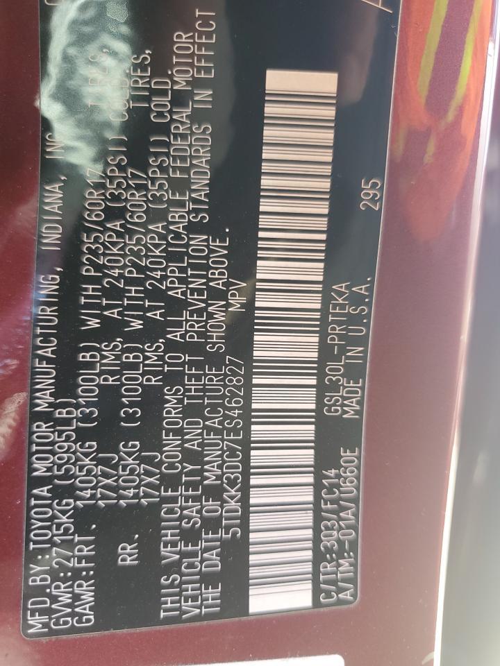 2014 Toyota Sienna Le Copart, lot number: 56566325, vin: 5TDKK3DC7ES462827. Thumbnail 13