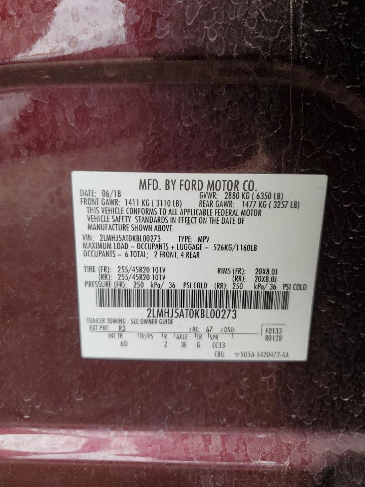 2019 Lincoln Mkt Copart, lot number: 56232495, vin: 2LMHJ5AT0KBL00273. Thumbnail 14