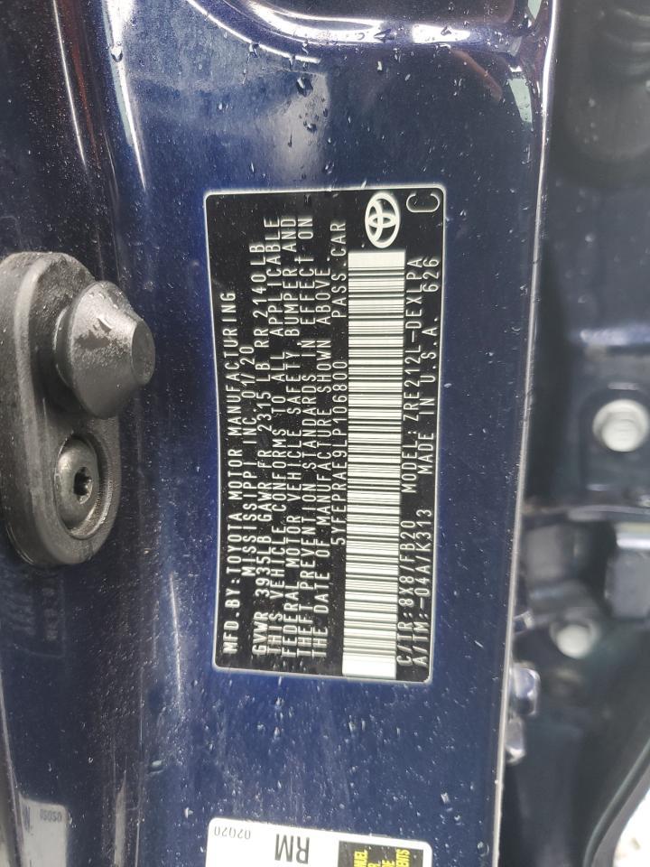 2020 Toyota Corolla Le Copart, lot number: 54045755, vin: 5YFEPRAE9LP106800. Thumbnail 12