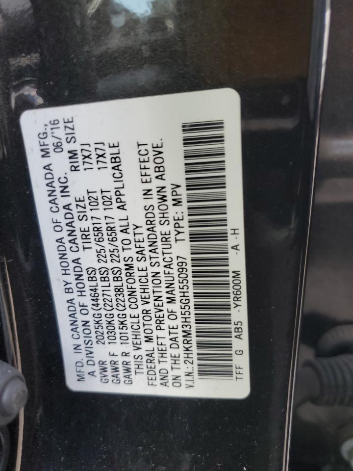 2016 Honda Cr-V Ex Copart, lot number: 55859855, vin: 2HKRM3H55GH550997. Thumbnail 13