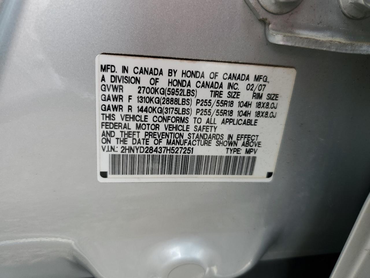 2007 Acura Mdx Technology Copart, lot number: 56050695, vin: 2HNYD28437H527251. Thumbnail 13