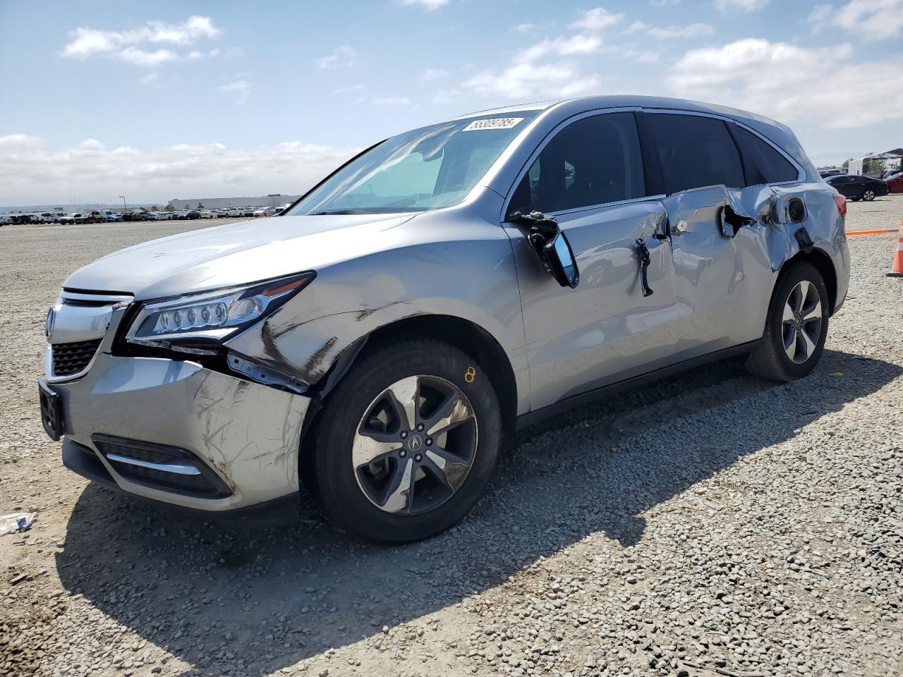 2016 Acura Mdx Copart, lot number: 55309785, vin: 5FRYD3H2XGB016828. Thumbnail 1