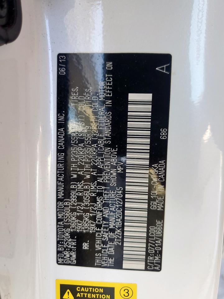 2013 Lexus Rx 350 Copart, lot number: 59137455, vin: 2T2ZK1BA2DC127045. Thumbnail 13