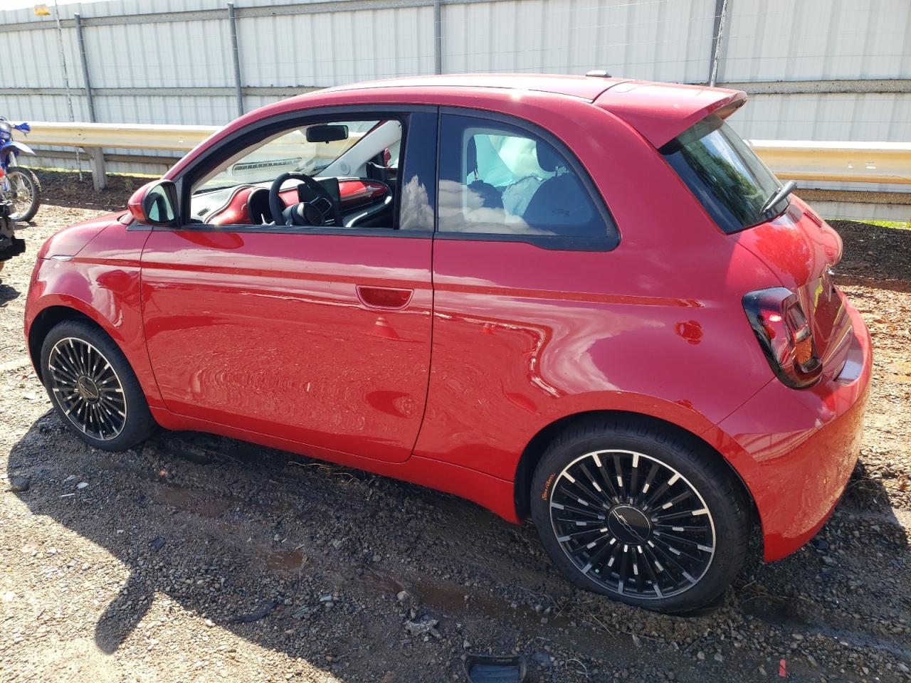 2024 Fiat 500 E Red Copart, lot number: 56752225, vin: ZFAFFAA45RX206538. Thumbnail 2