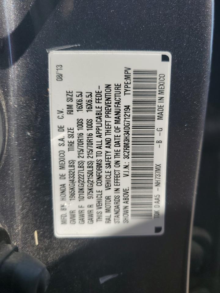 2013 Honda Cr-V Lx Copart, lot number: 56128575, vin: 3CZRM3H34DG712194. Thumbnail 12