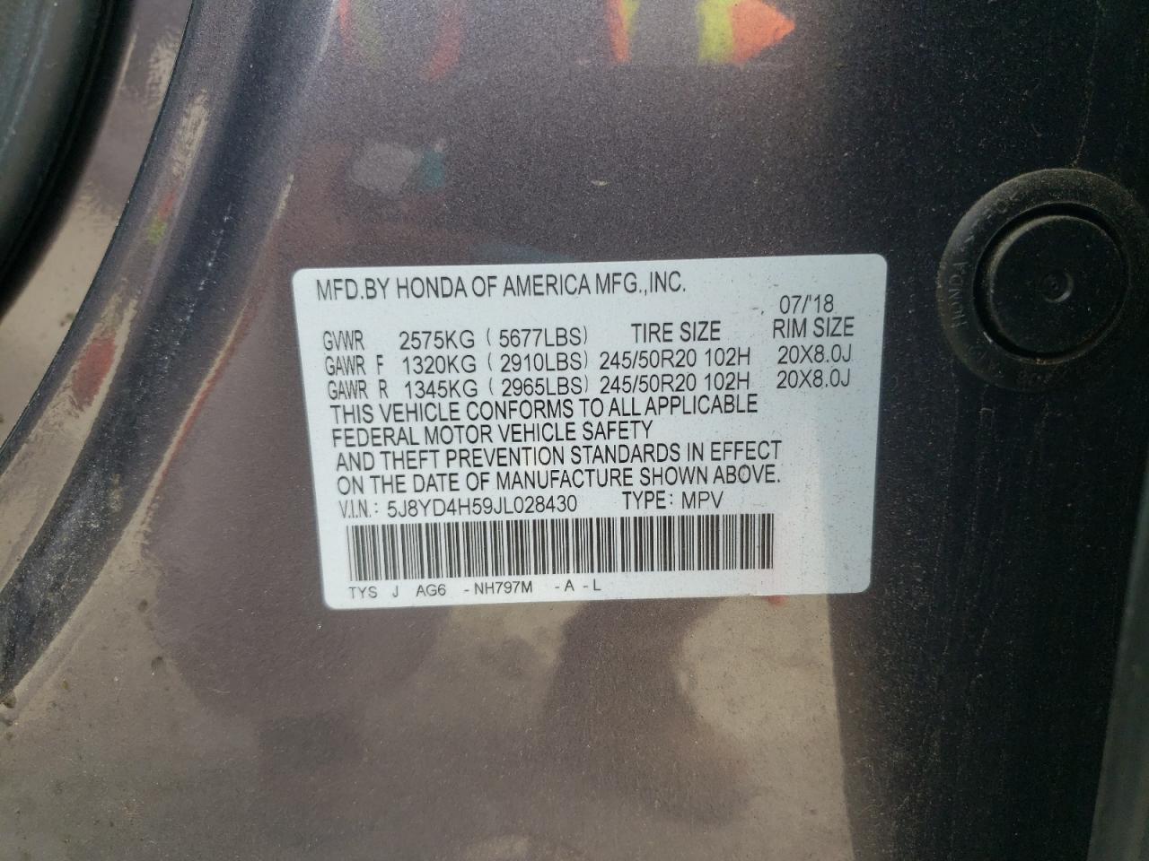 2018 Acura Mdx Technology Copart, lot number: 56413825, vin: 5J8YD4H59JL028430. Thumbnail 14