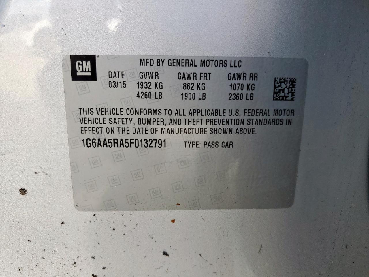 2015 Cadillac Ats Copart, lot number: 58730935, vin: 1G6AA5RA5F0132791. Thumbnail 13