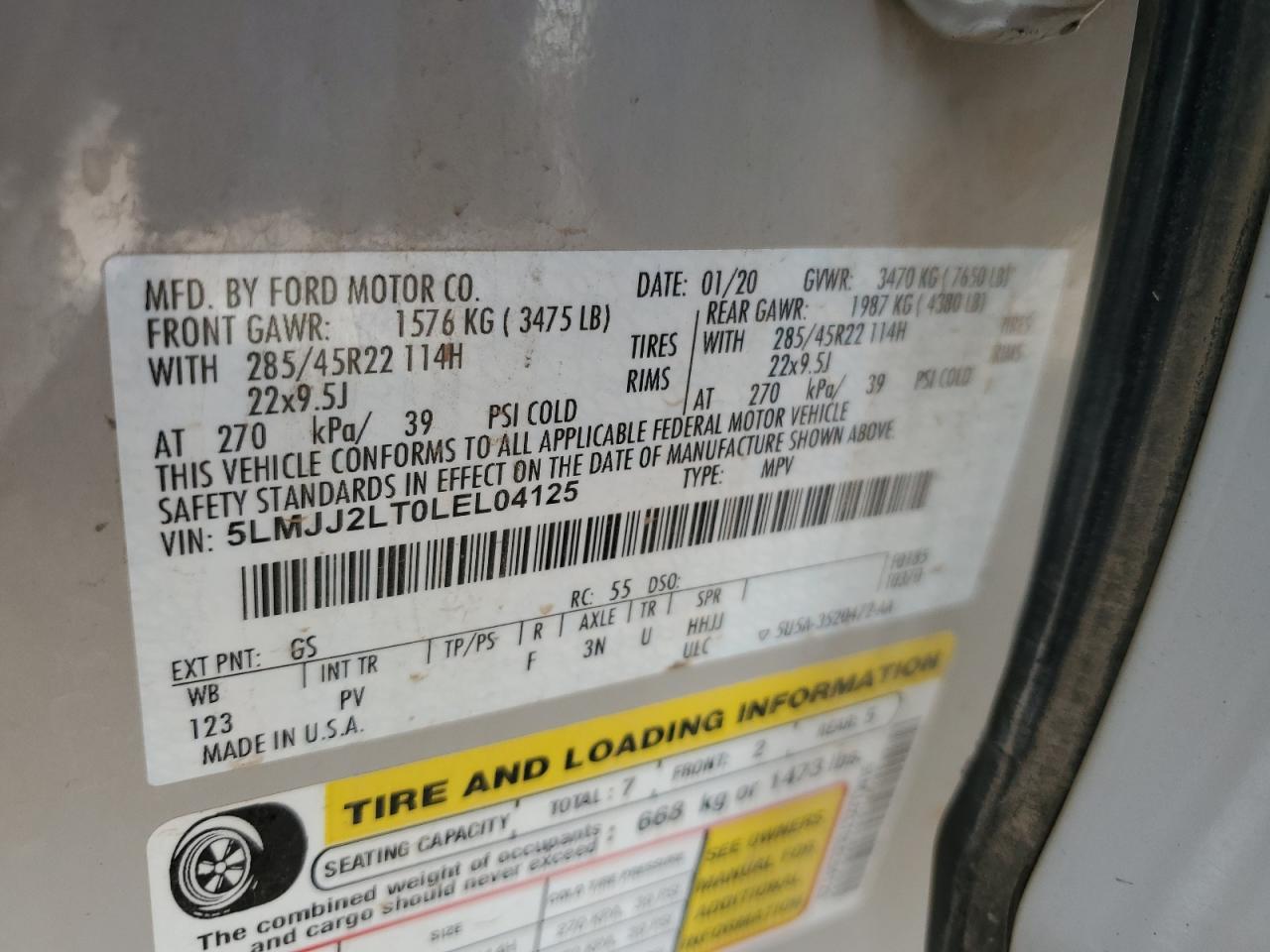 2020 Lincoln Navigator Reserve Copart, lot number: 59053145, vin: 5LMJJ2LT0LEL04125. Thumbnail 12