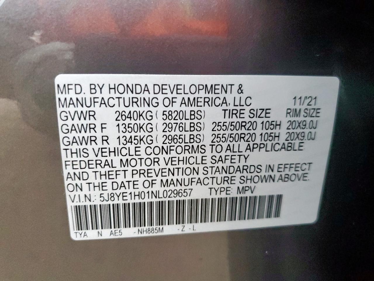 2022 Acura Mdx A-Spec Copart, lot number: 58671615, vin: 5J8YE1H01NL029657. Thumbnail 13