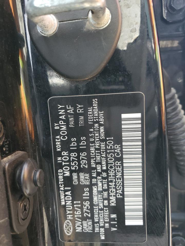 2012 Hyundai Equus Signature Copart, lot number: 58598965, vin: KMHGH4JH6CU051501. Thumbnail 12