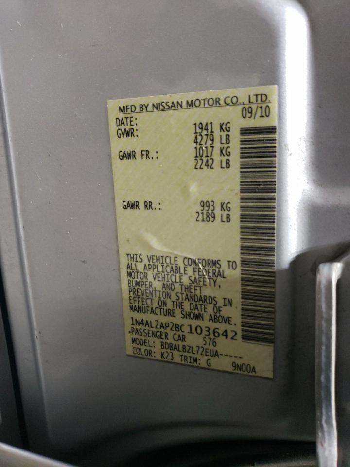 2011 Nissan Altima Base Copart, lot number: 55730095, vin: 1N4AL2AP2BC103642. Thumbnail 12
