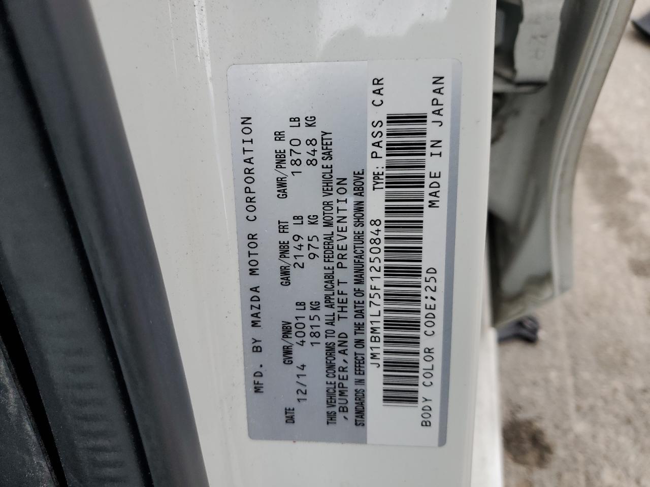 2015 Mazda 3 Touring Copart, lot number: 56923395, vin: JM1BM1L75F1250848. Thumbnail 13