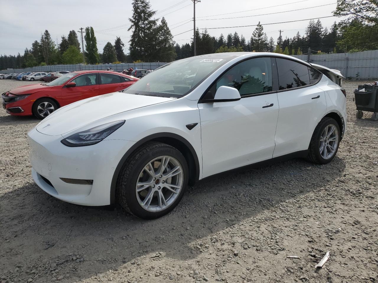 2020 Tesla Model Y Copart, lot number: 54888215, vin: 5YJYGDEF2LF006357. Thumbnail 1