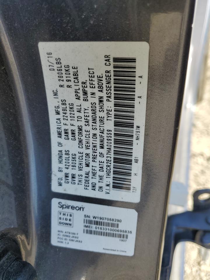 2017 Honda Accord Lx Copart, lot number: 56327495, vin: 1HGCR2E37HA009559. Thumbnail 12