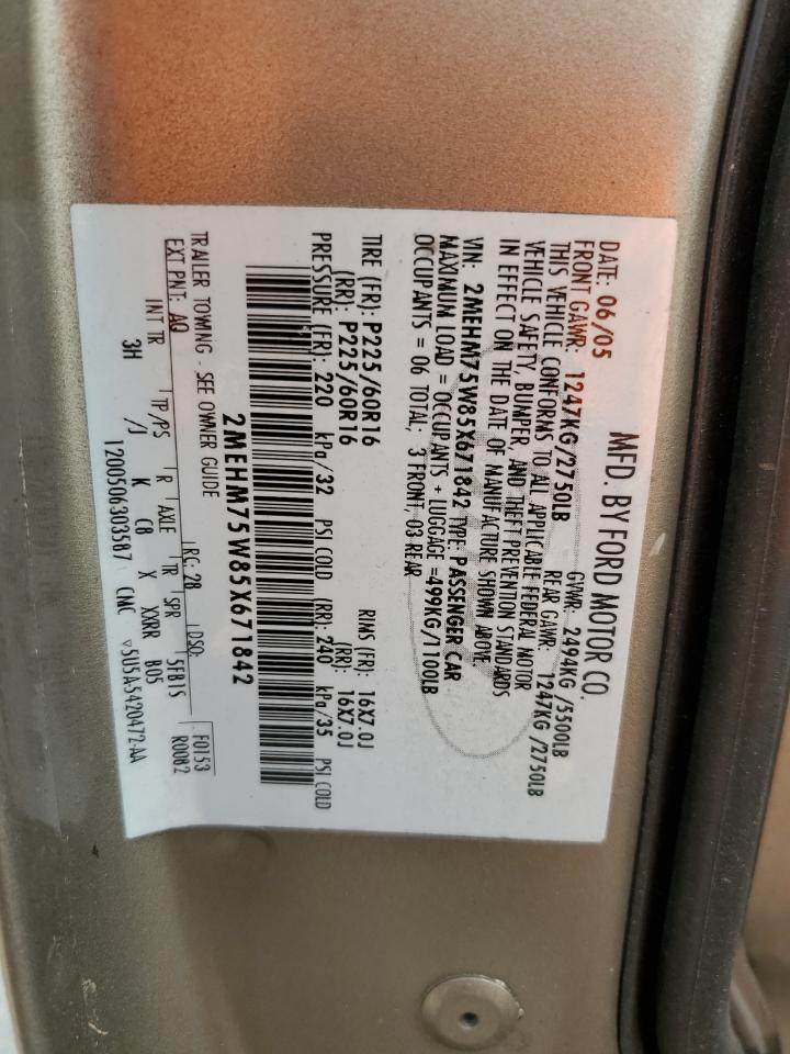 2005 Mercury Grand Marquis Ls Copart, lot number: 59090125, vin: 2MEHM75W85X671842. Thumbnail 12