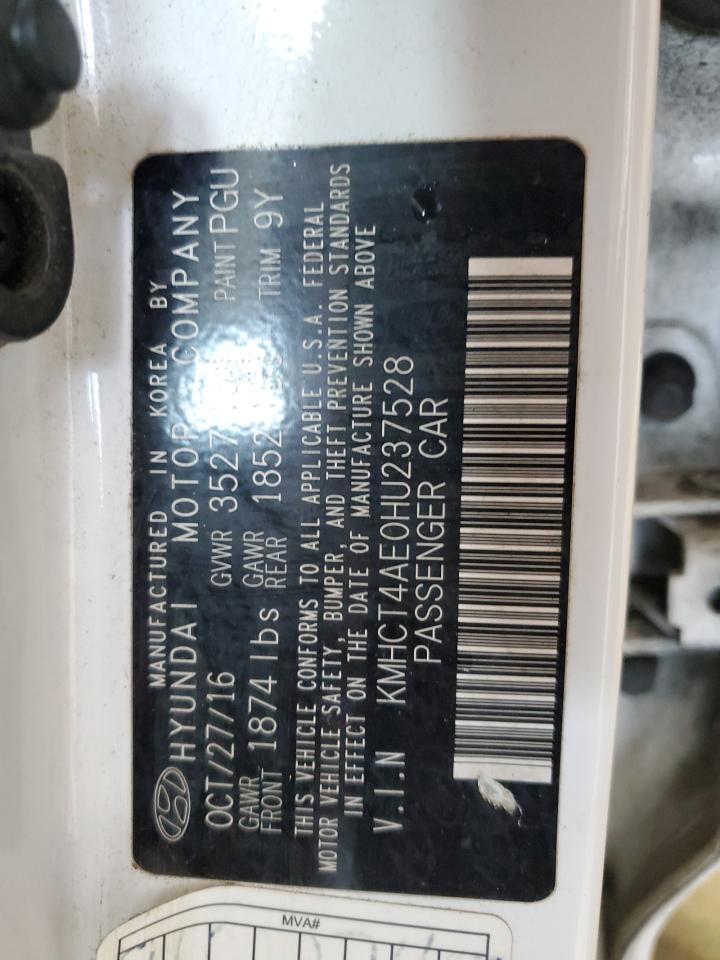 2017 Hyundai Accent Se Copart, lot number: 59082145, vin: KMHCT4AE0HU237528. Thumbnail 12