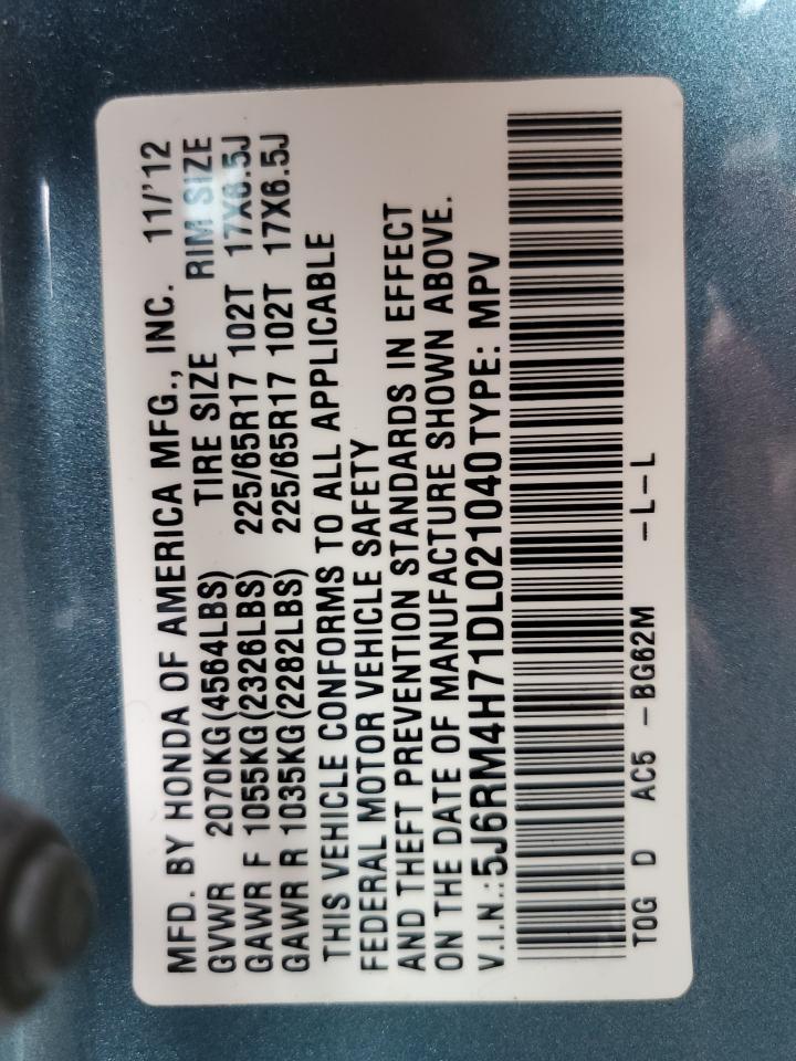 2013 Honda Cr-V Exl Copart, lot number: 55966705, vin: 5J6RM4H71DL021040. Thumbnail 13