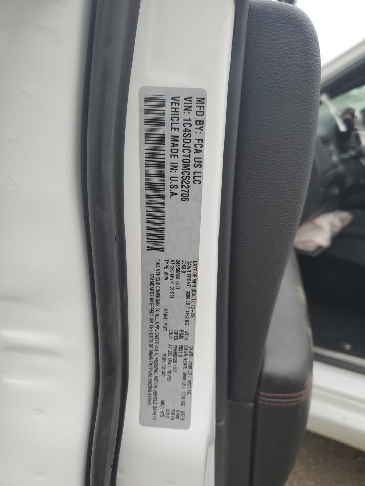 2021 Dodge Durango R/T Copart, lot number: 59016975, vin: 1C4SDJCT0MC522706. Thumbnail 14