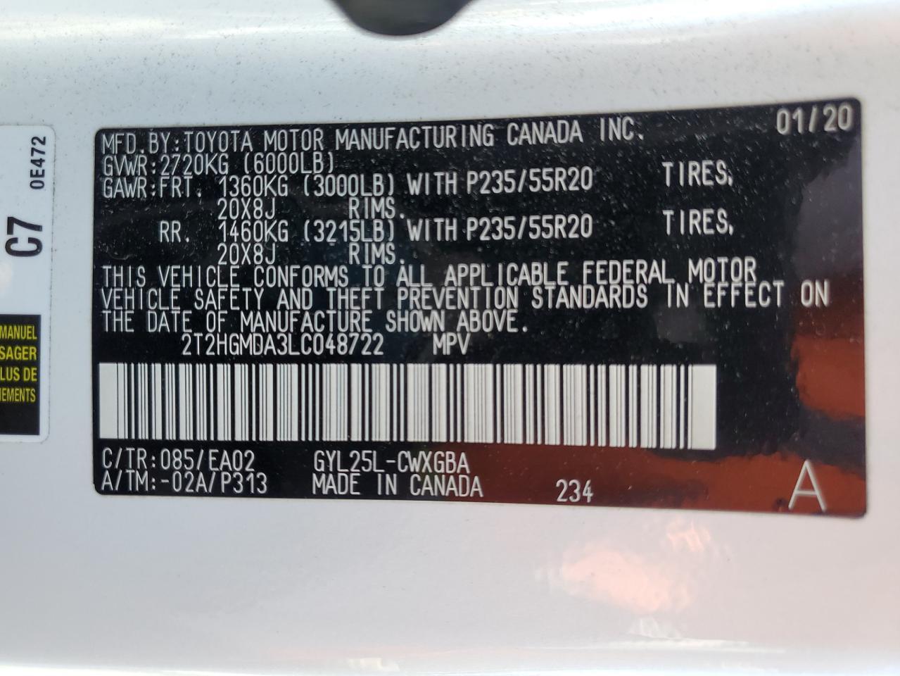 2020 Lexus Rx 450H Copart, lot number: 56066865, vin: 2T2HGMDA3LC048722. Thumbnail 14