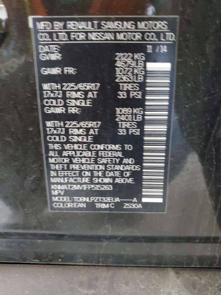 2015 Nissan Rogue S Copart, lot number: 55967755, vin: KNMAT2MV1FP515263. Thumbnail 12