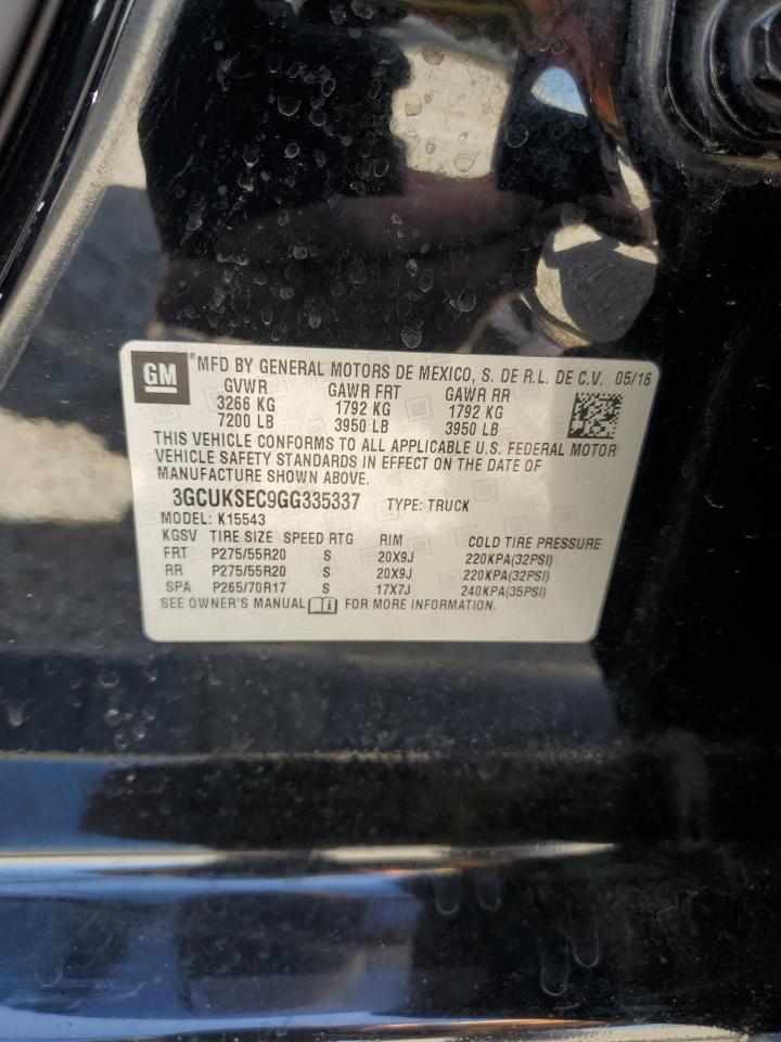 2016 Chevrolet Silverado K1500 Ltz Copart, lot number: 56376165, vin: 3GCUKSEC9GG335337. Thumbnail 12