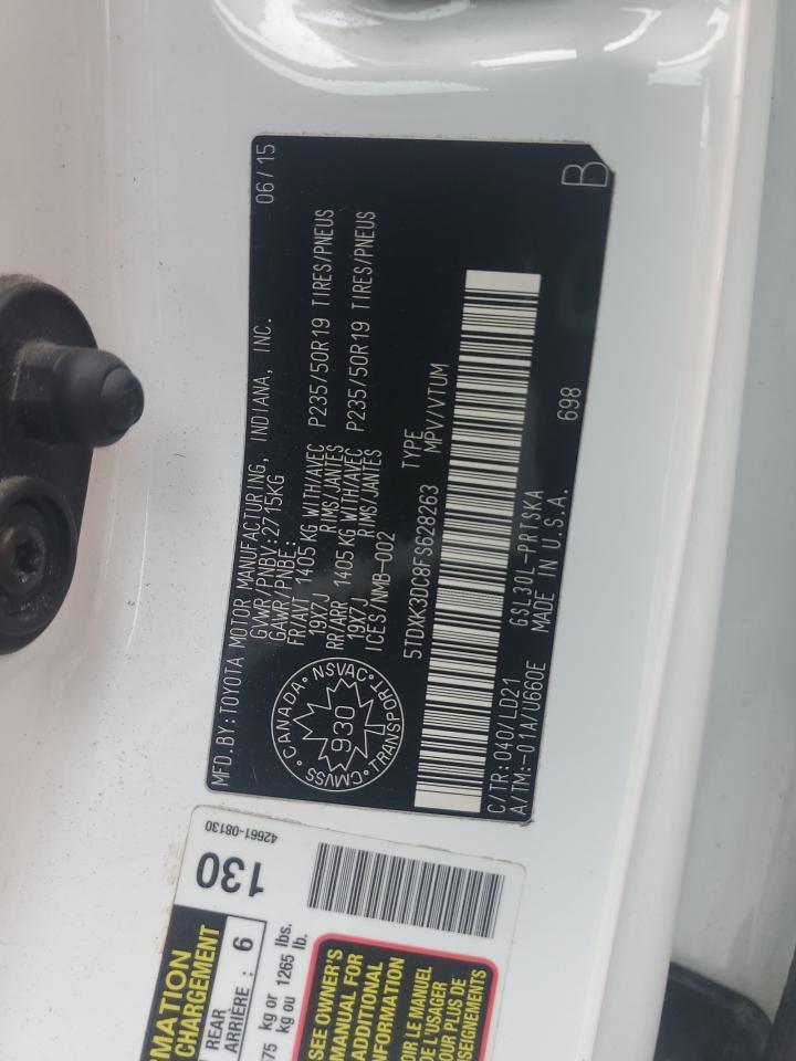 2015 Toyota Sienna Sport Copart, lot number: 55793495, vin: 5TDXK3DC8FS628263. Thumbnail 14