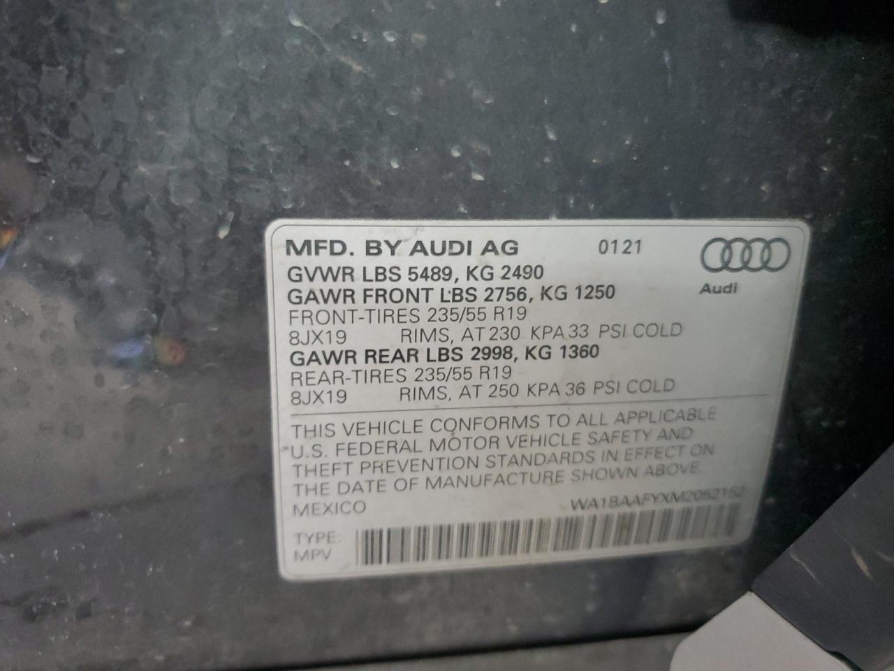 2021 Audi Q5 Premium Plus Copart, lot number: 59048825, vin: WA1BAAFYXM2052152. Thumbnail 13