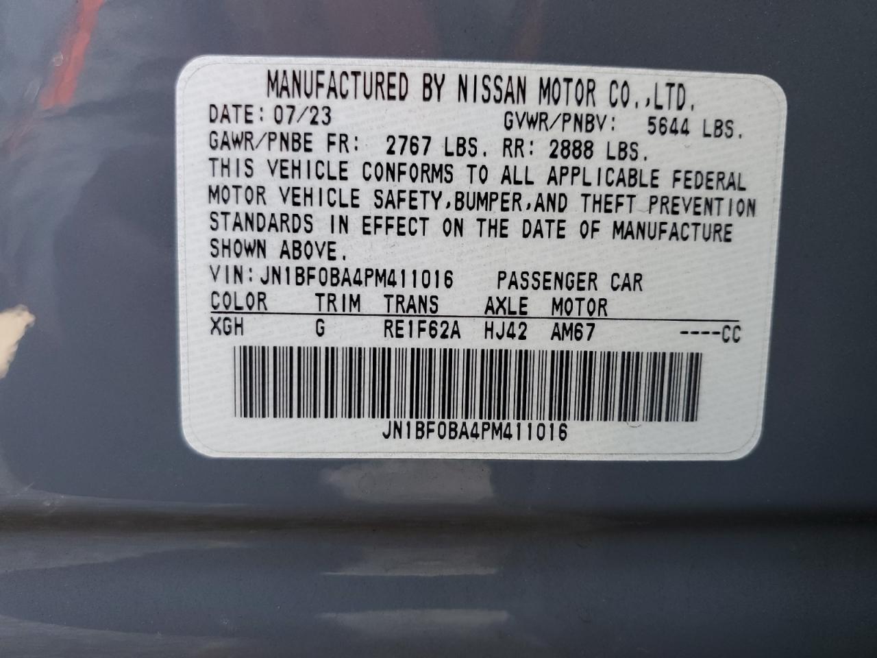 2023 Nissan Ariya Evolve+ Copart, lot number: 59017765, vin: JN1BF0BA4PM411016. Thumbnail 14