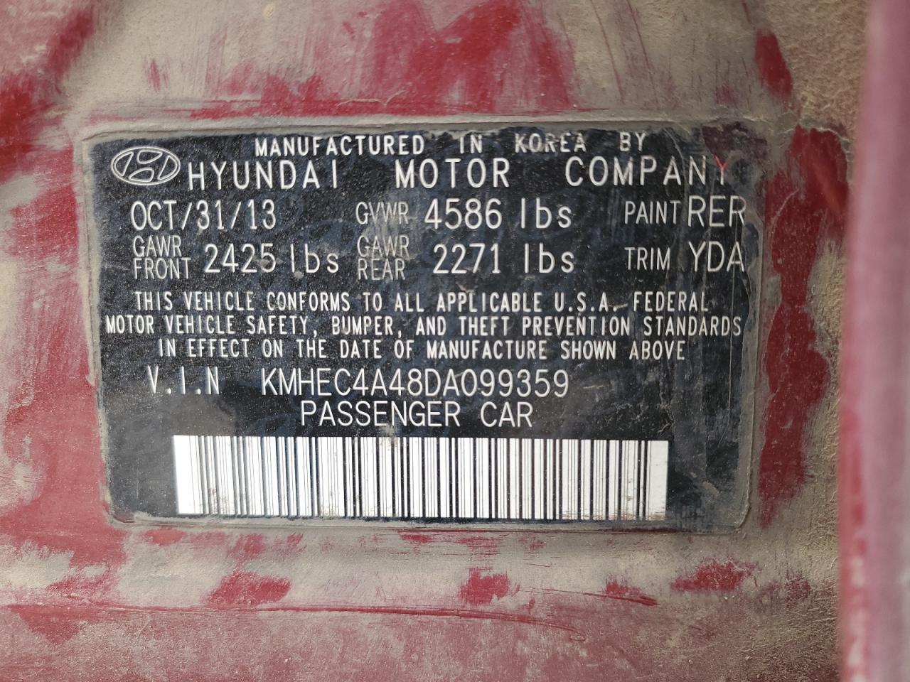 2013 Hyundai Sonata Hybrid Copart, lot number: 56561605, vin: KMHEC4A48DA099359. Thumbnail 12