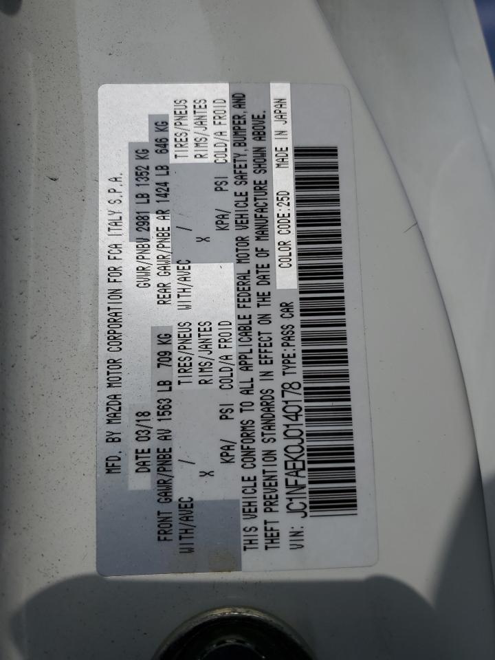 2018 Fiat 124 Spider Classica Copart, lot number: 55810265, vin: JC1NFAEK0J0140178. Thumbnail 12