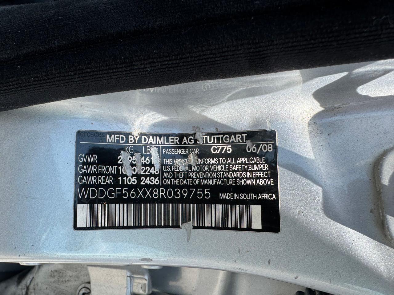 2008 Mercedes-Benz C 350 Copart, lot number: 56783765, vin: WDDGF56XX8R039755. Thumbnail 10