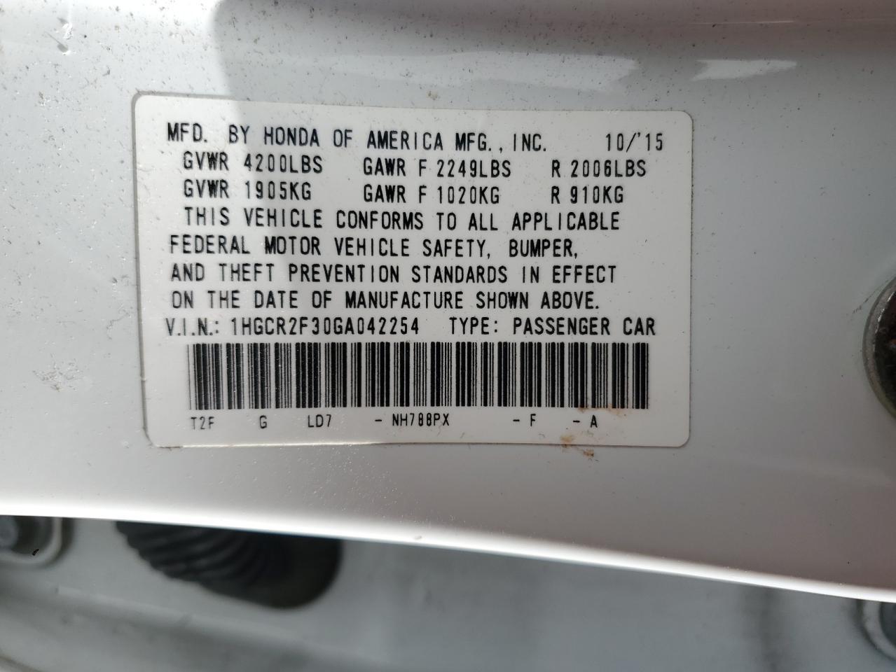 2016 Honda Accord Lx Copart, lot number: 55907895, vin: 1HGCR2F30GA042254. Thumbnail 12