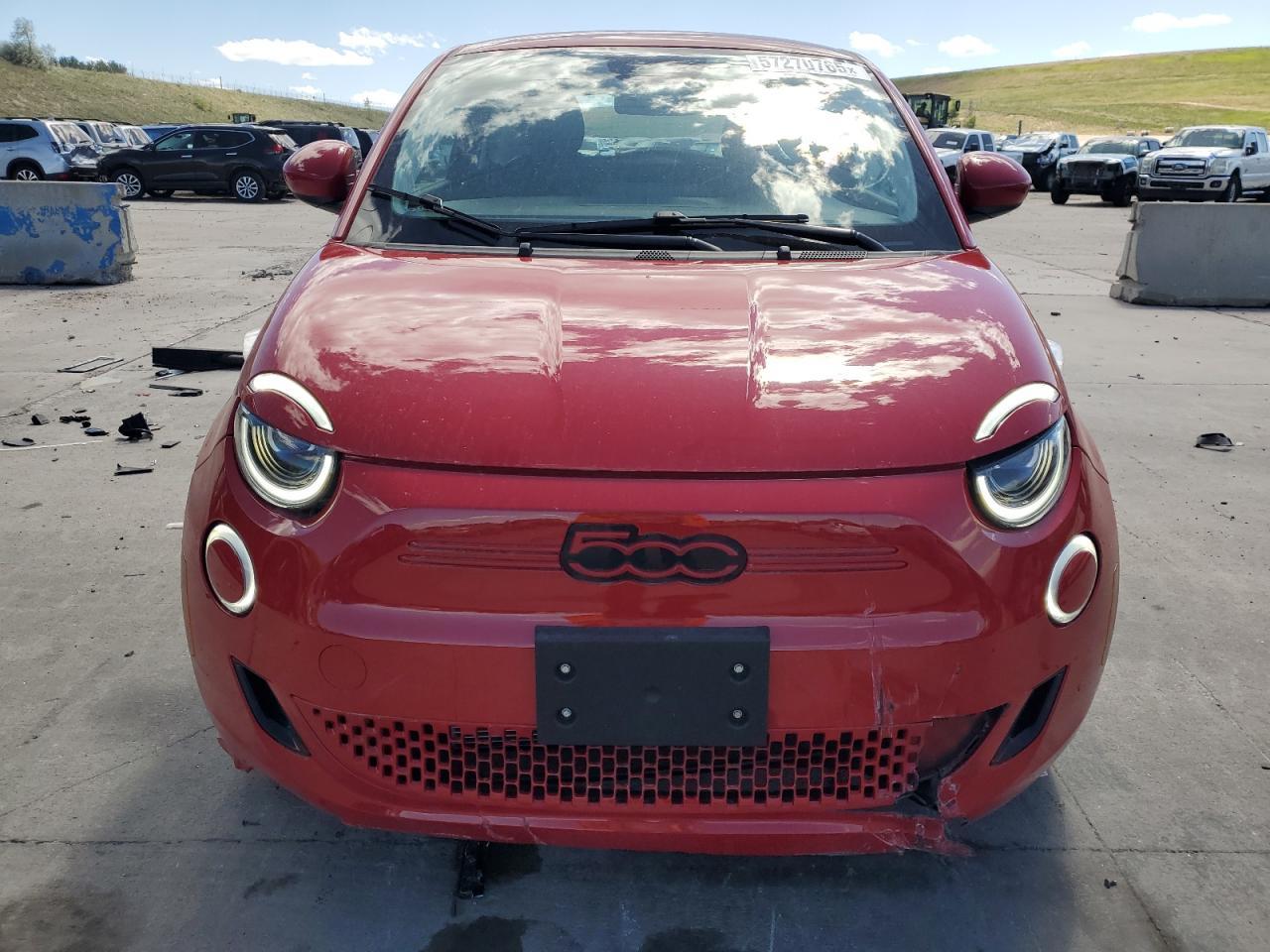 2024 Fiat 500 E Red Copart, lot number: 57270765, vin: ZFAFFAA43RX204609. Thumbnail 5