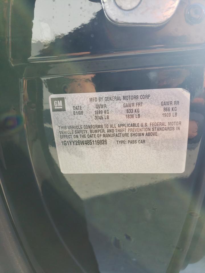 2008 Chevrolet Corvette Copart, lot number: 56167655, vin: 1G1YY26W485119826. Thumbnail 12