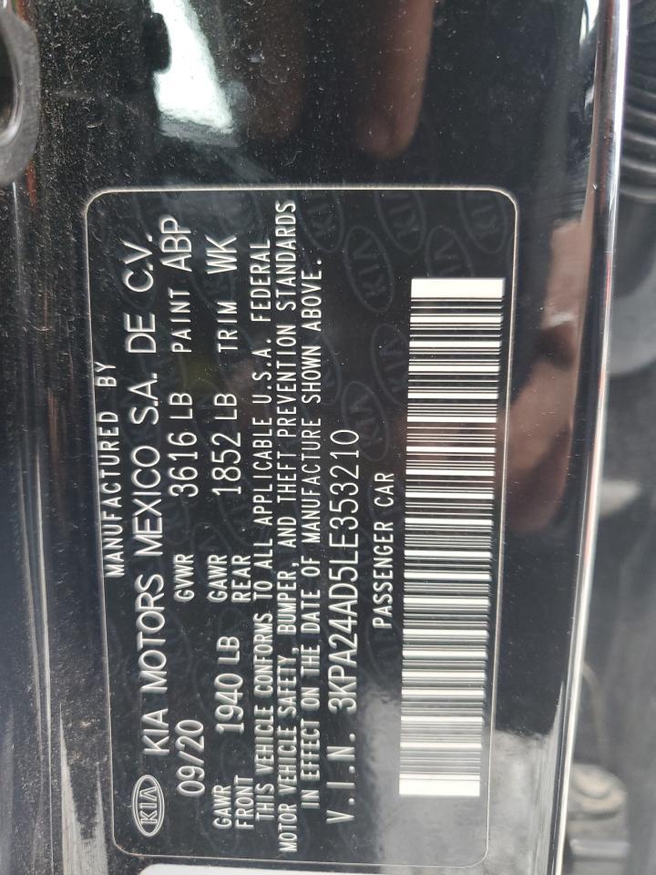 2020 Kia Rio Lx Copart, lot number: 55736435, vin: 3KPA24AD5LE353210. Thumbnail 12
